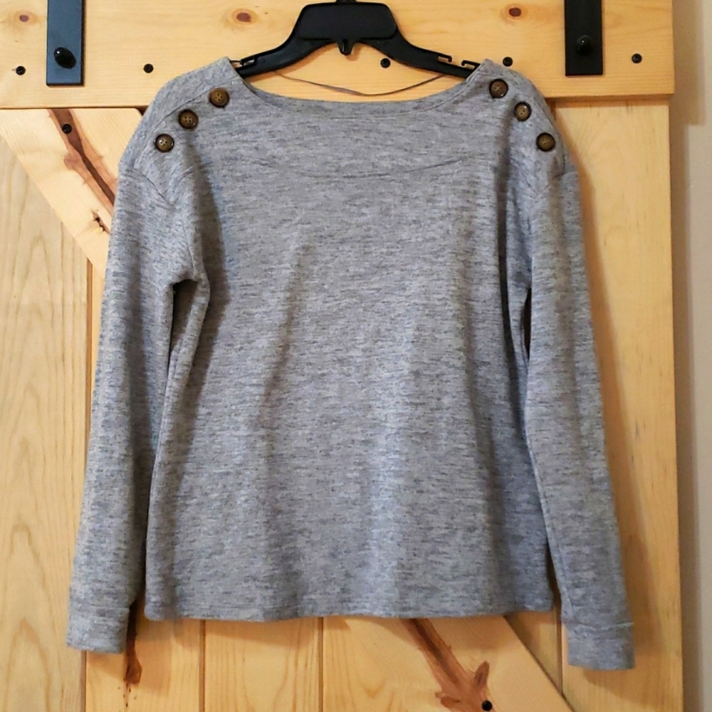 Cable & Gauge Threw Button Heather Sweater Size S